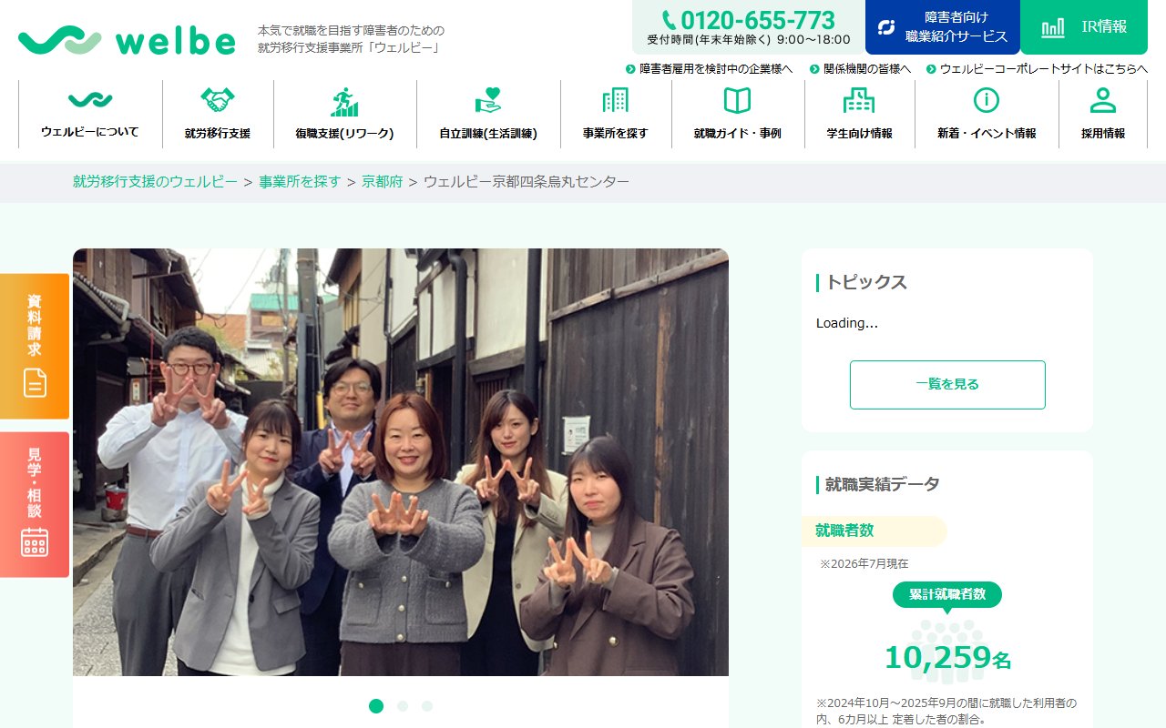ウェルビー京都四条烏丸センターの公式サイト